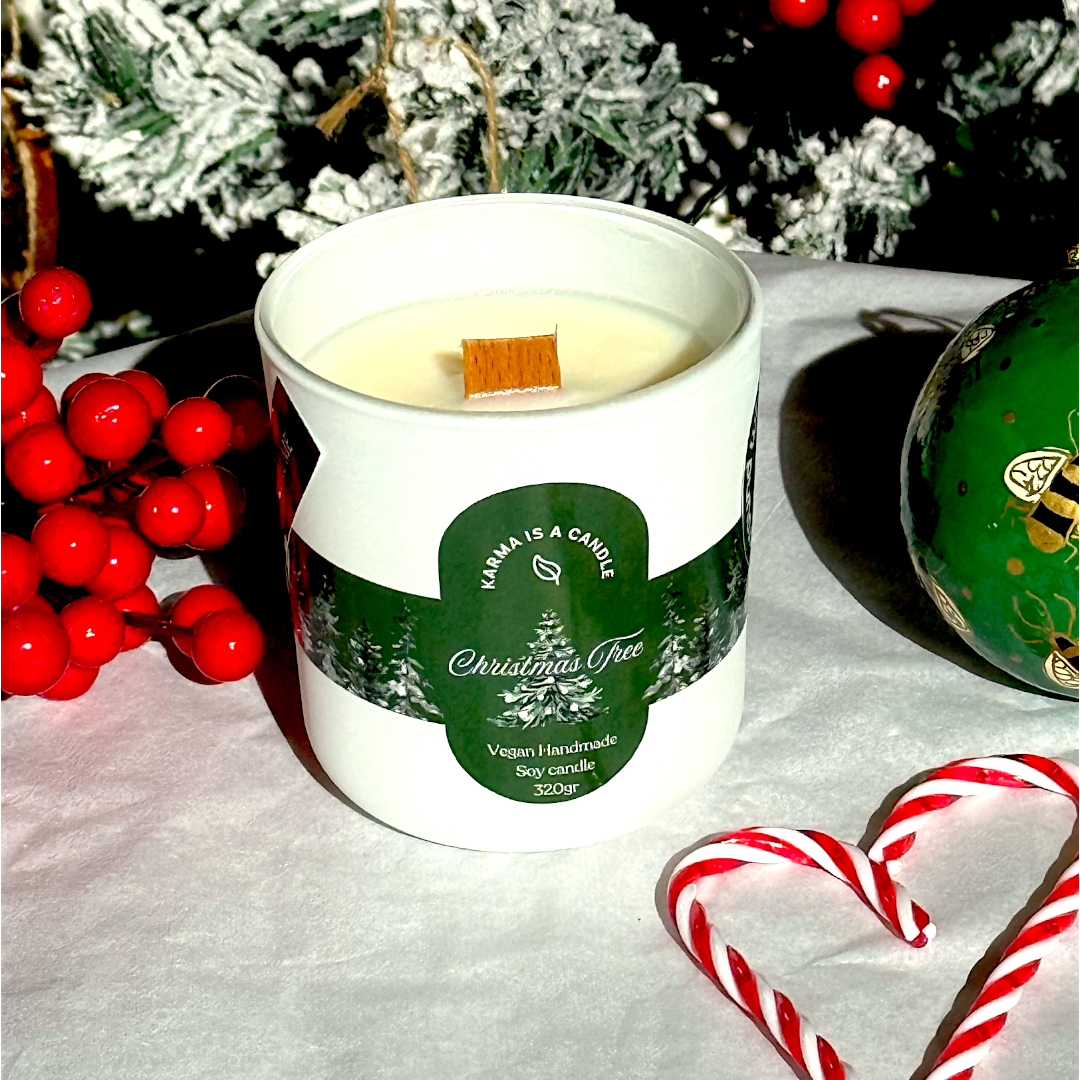 Χειροποίητο μουσικο κερί Christmas Tree