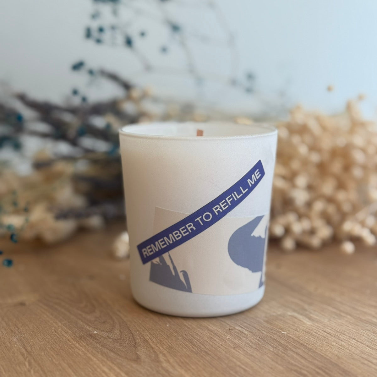 Handmade soy candle with Rain scent - Musical candle