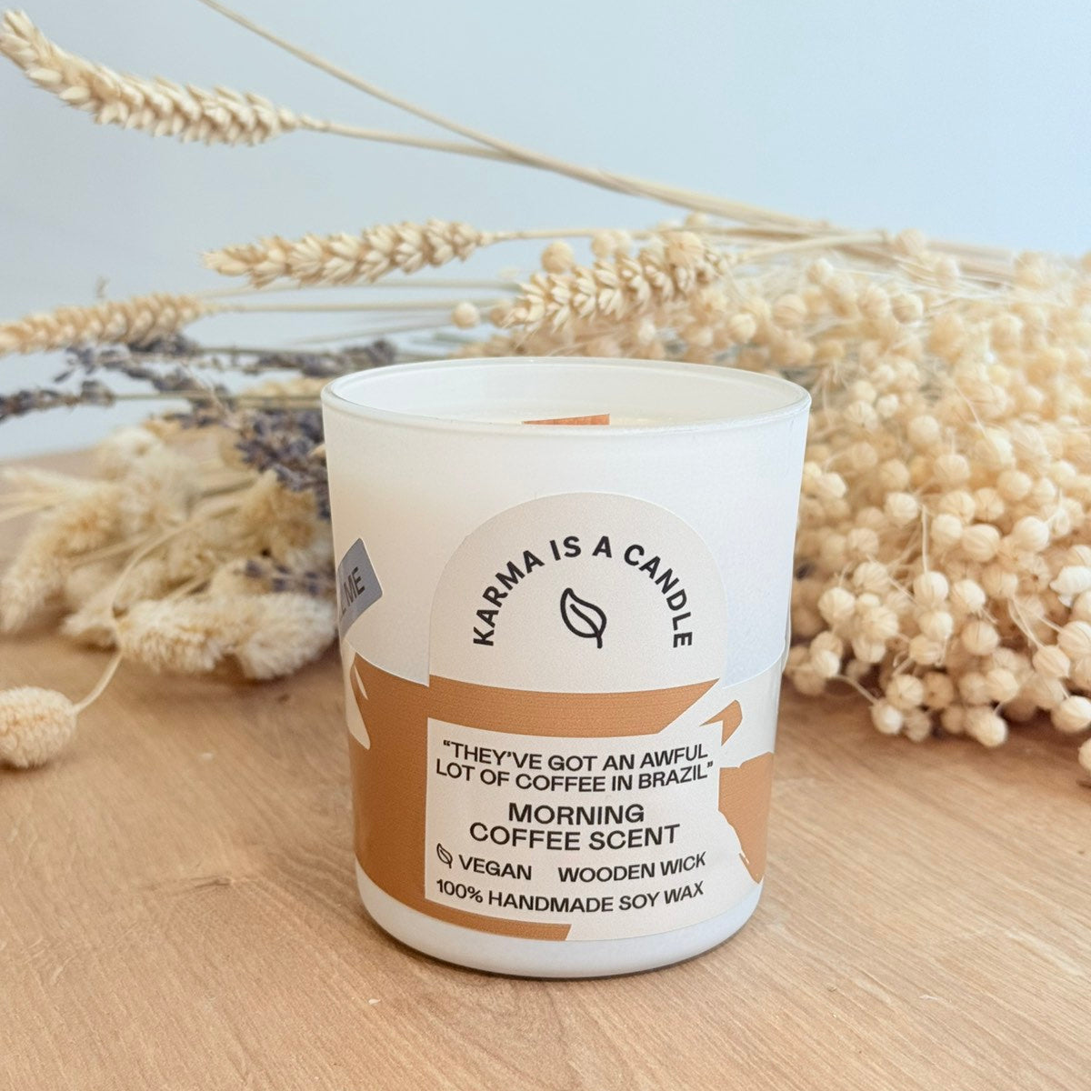 Handmade soy candle with coffee scent - Musical candle