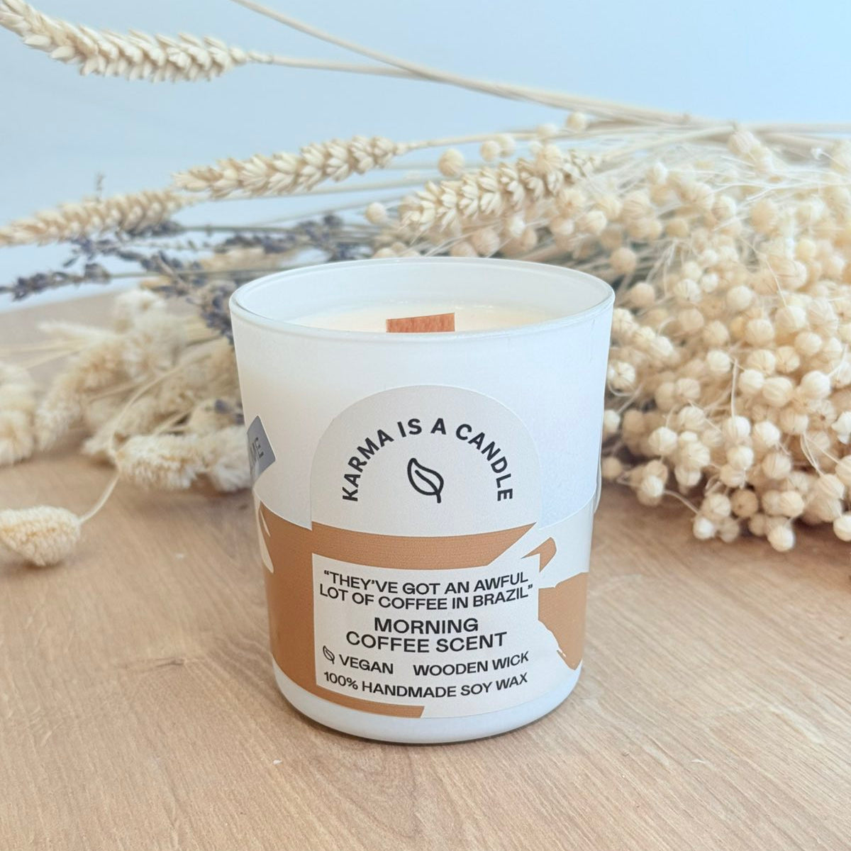 Handmade soy candle with coffee scent - Musical candle