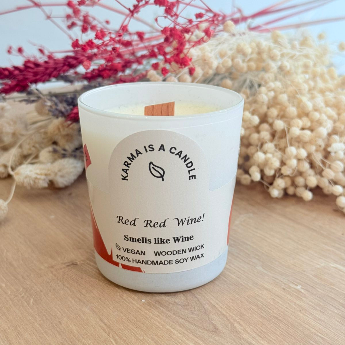 Handmade soy candle with wine scent - Musical candle