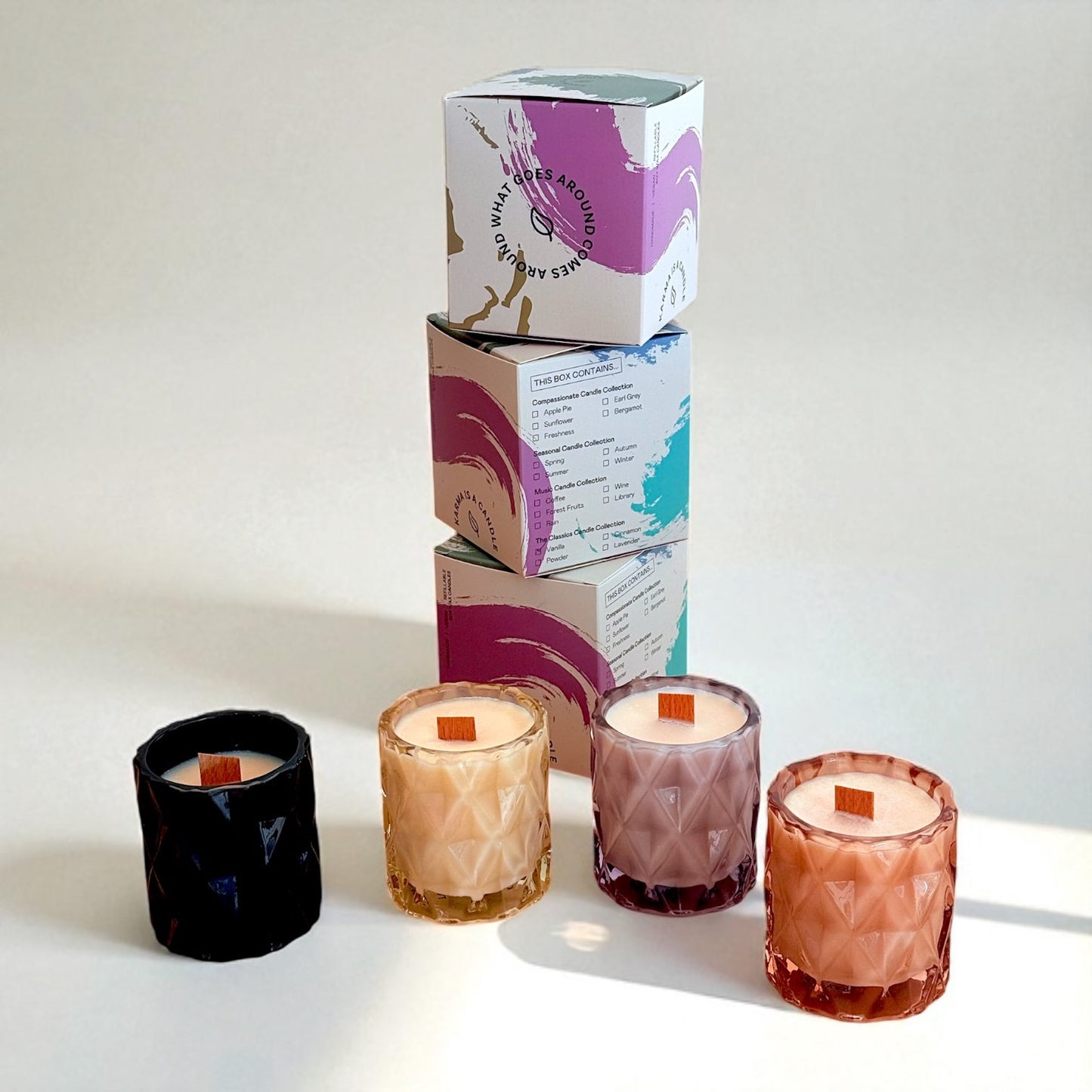 VALERIA - PINK PEACHY GLASS CANDLE . HANDMADE SOY CANDLE