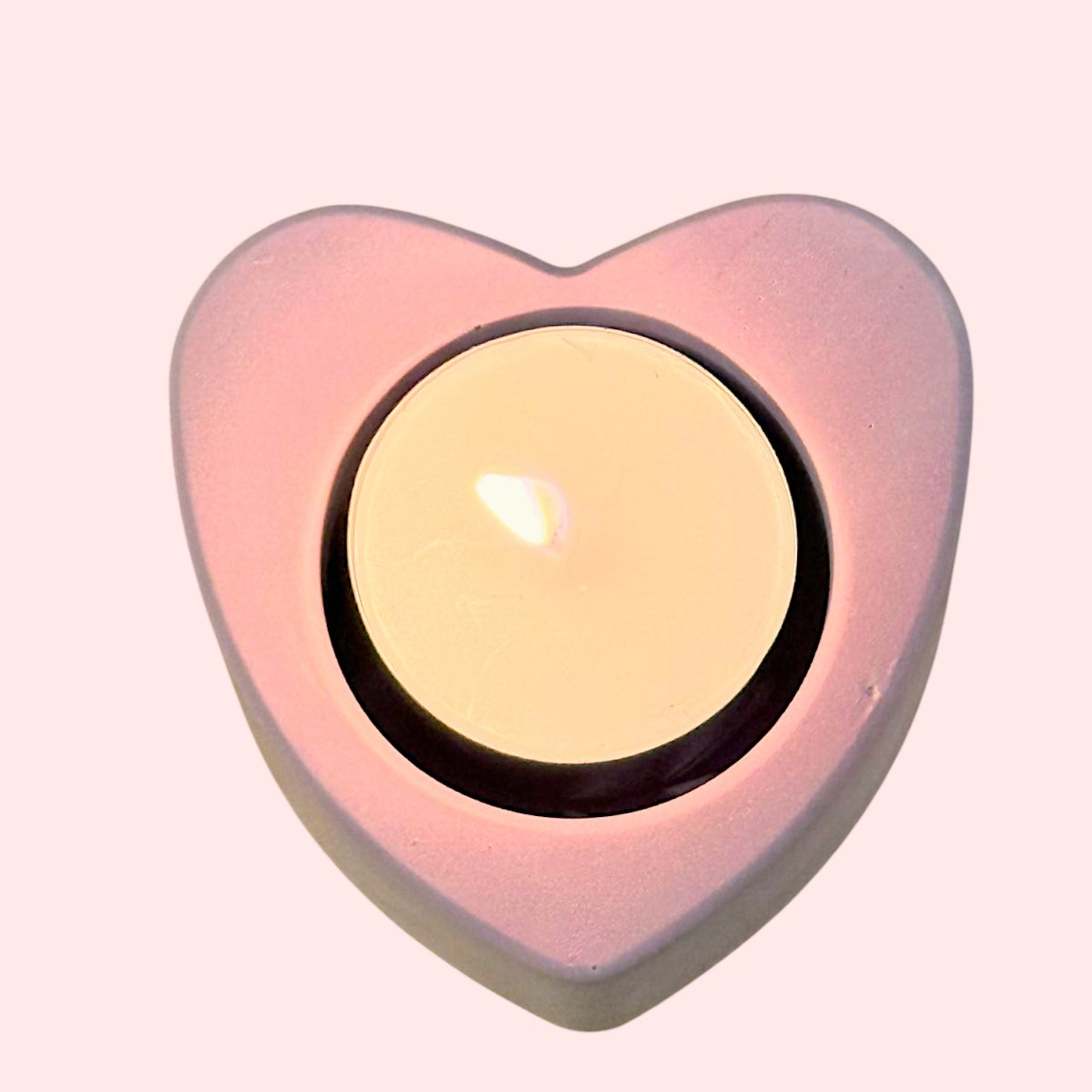 Handmade Pink Heart Candle Holder for Tealights