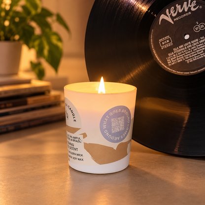 Handmade soy candle with coffee scent - Musical candle