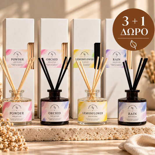 3+1 Reed Diffusers – 4 Αρωματικά Χώρου | Karma Is A Candle