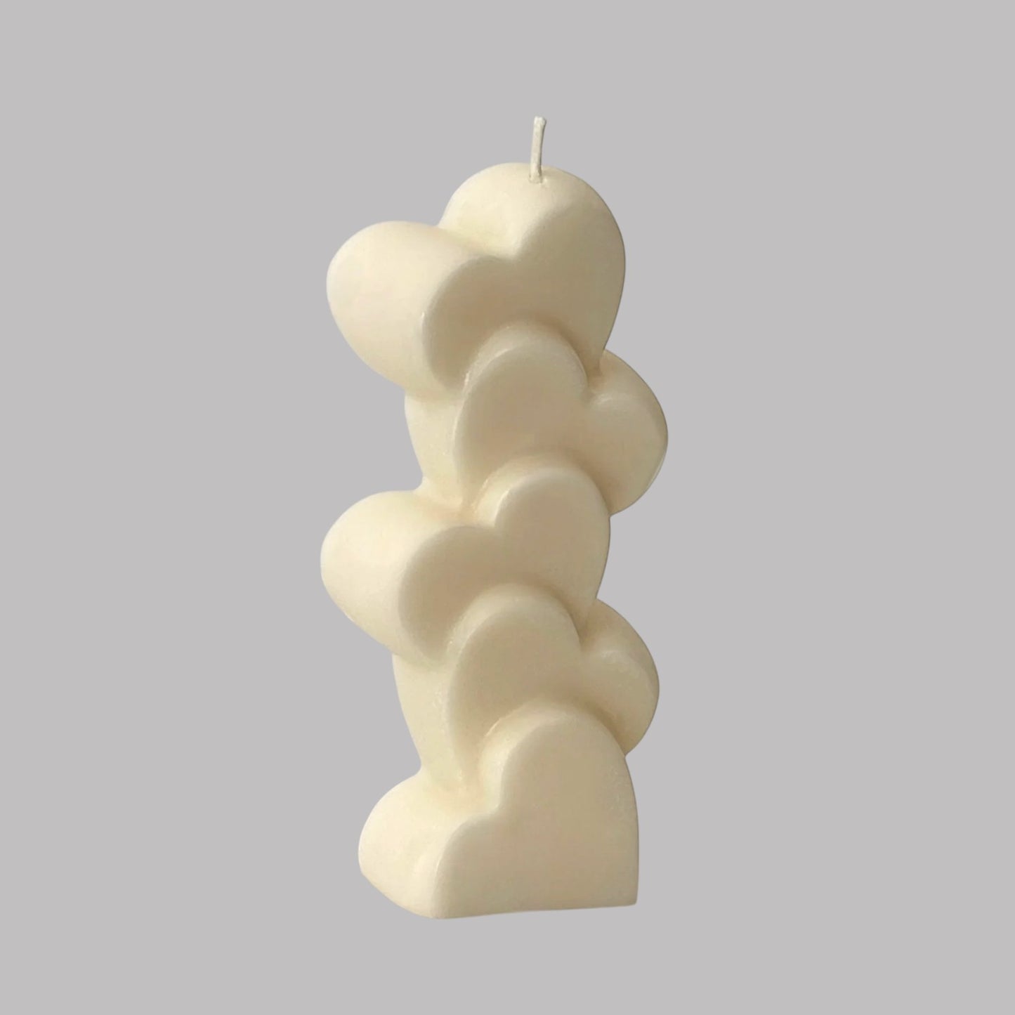 Small candlestick with hearts. Handmade from coconut wax.