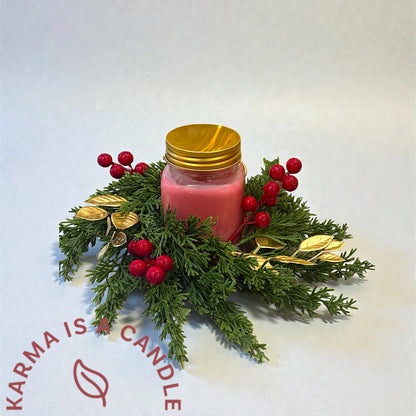 Διακόσμηση χριστουγεννιάτικου τραπεζιού- Χριστουγεννιάτικο στεφάνι με κερί για το χριστουγεννιάτικο τραπέζι