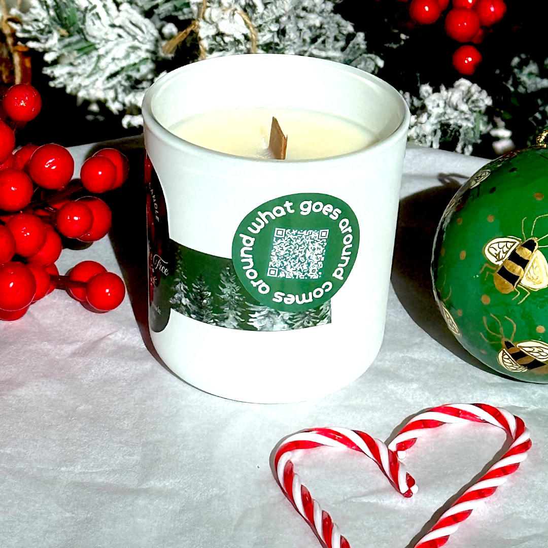 Χειροποίητο μουσικο κερί Christmas Tree