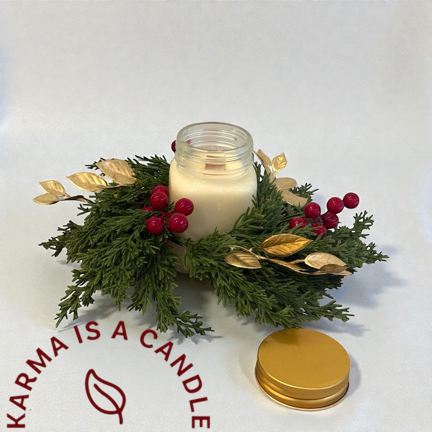 Διακόσμηση χριστουγεννιάτικου τραπεζιού- Χριστουγεννιάτικο στεφάνι με κερί για το χριστουγεννιάτικο τραπέζι