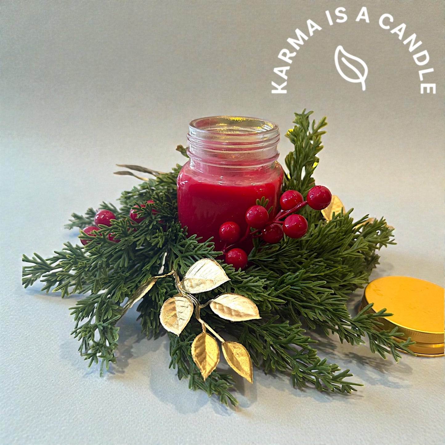 Διακόσμηση χριστουγεννιάτικου τραπεζιού- Χριστουγεννιάτικο στεφάνι με κερί για το χριστουγεννιάτικο τραπέζι