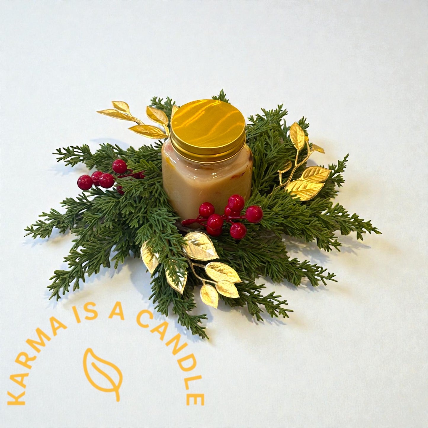 Διακόσμηση χριστουγεννιάτικου τραπεζιού- Χριστουγεννιάτικο στεφάνι με κερί για το χριστουγεννιάτικο τραπέζι