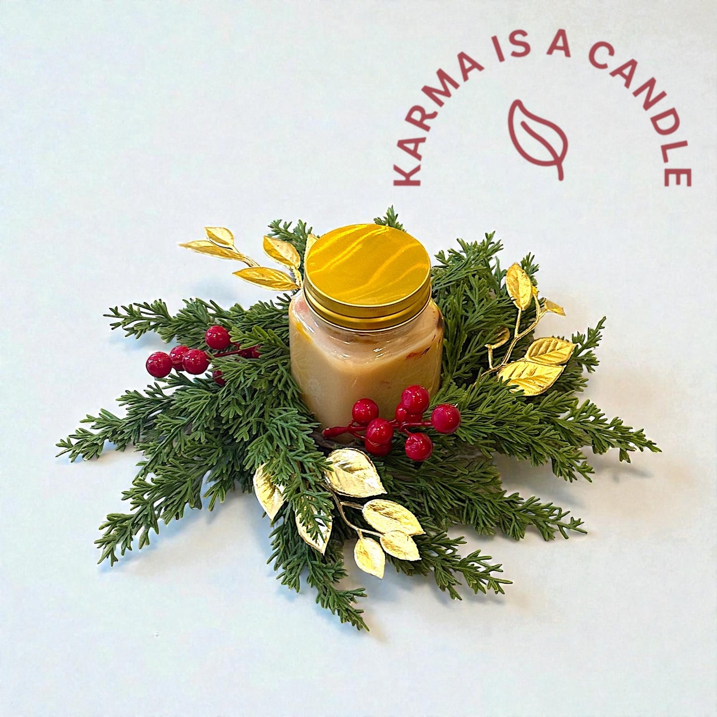 Διακόσμηση χριστουγεννιάτικου τραπεζιού- Χριστουγεννιάτικο στεφάνι με κερί για το χριστουγεννιάτικο τραπέζι