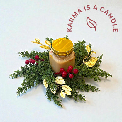 Διακόσμηση χριστουγεννιάτικου τραπεζιού- Χριστουγεννιάτικο στεφάνι με κερί για το χριστουγεννιάτικο τραπέζι