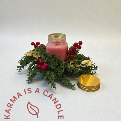 Διακόσμηση χριστουγεννιάτικου τραπεζιού- Χριστουγεννιάτικο στεφάνι με κερί για το χριστουγεννιάτικο τραπέζι