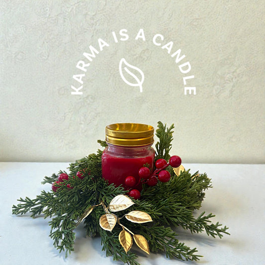 Διακόσμηση χριστουγεννιάτικου τραπεζιού- Χριστουγεννιάτικο στεφάνι με κερί για το χριστουγεννιάτικο τραπέζι