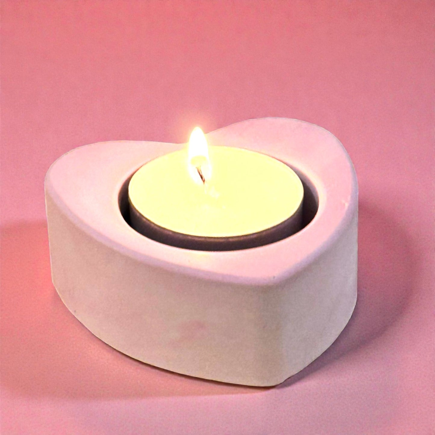 Handmade Pink Heart Candle Holder for Tealights