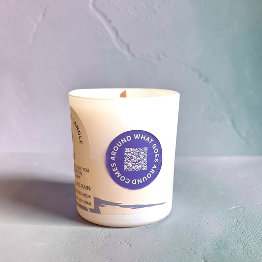 Handmade soy candle with Rain scent - Musical candle
