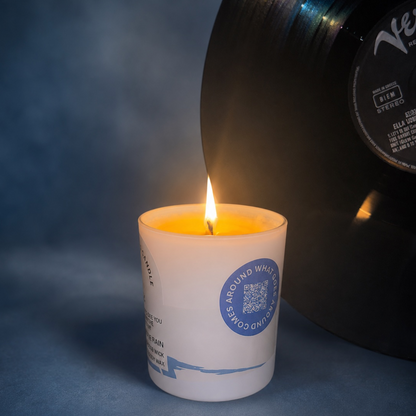 Handmade soy candle with Rain scent - Musical candle