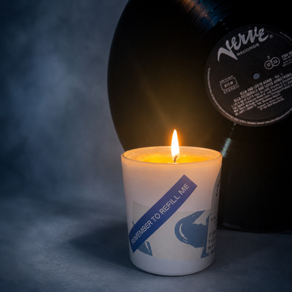 Handmade soy candle with Rain scent - Musical candle