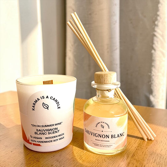 Sauvignon Blanc Music candle Reed Diffuser Set !