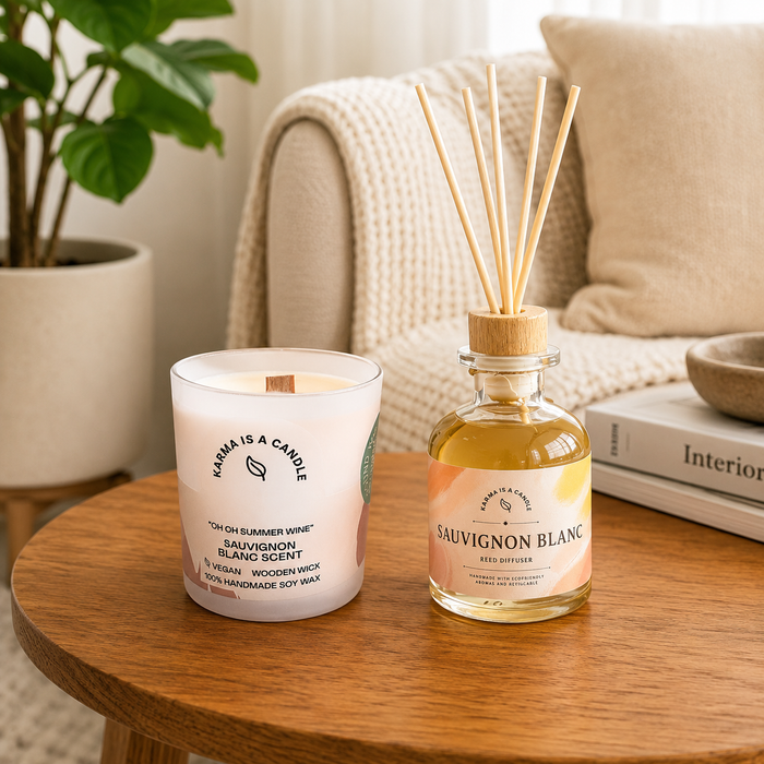 Sauvignon Blanc Music candle Reed Diffuser Set !