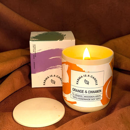Orange & Cinnamon Κεραμικό Αρωματικό Κερί 300g