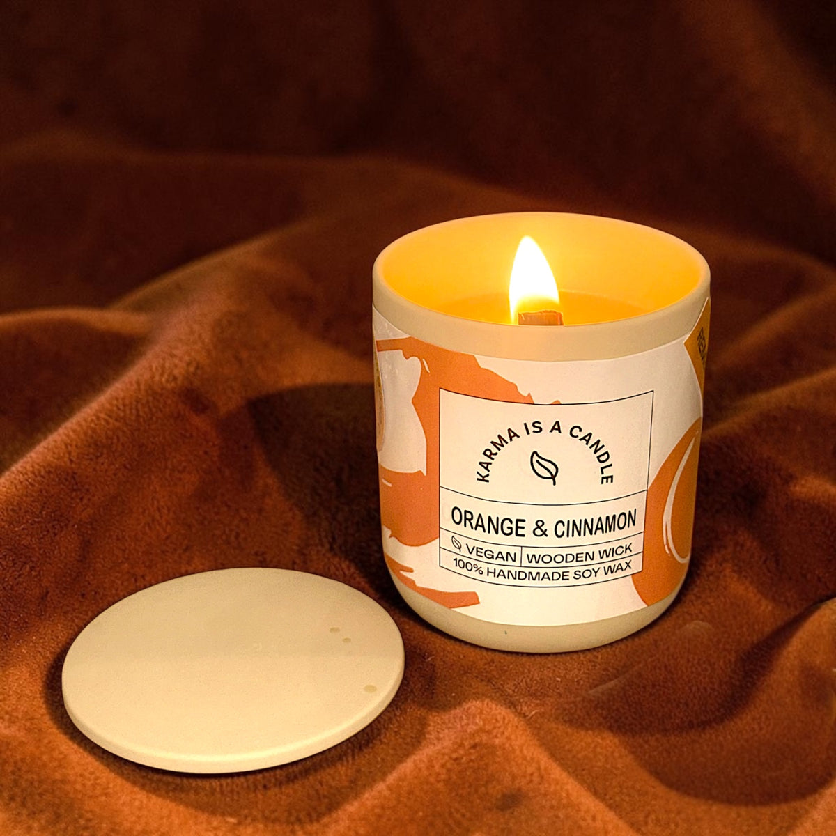 Orange & Cinnamon Κεραμικό Αρωματικό Κερί 300g