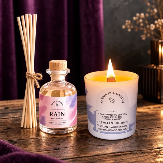 Purple Rain Ritual. Music Candle & Reed Diffuser Gift Set