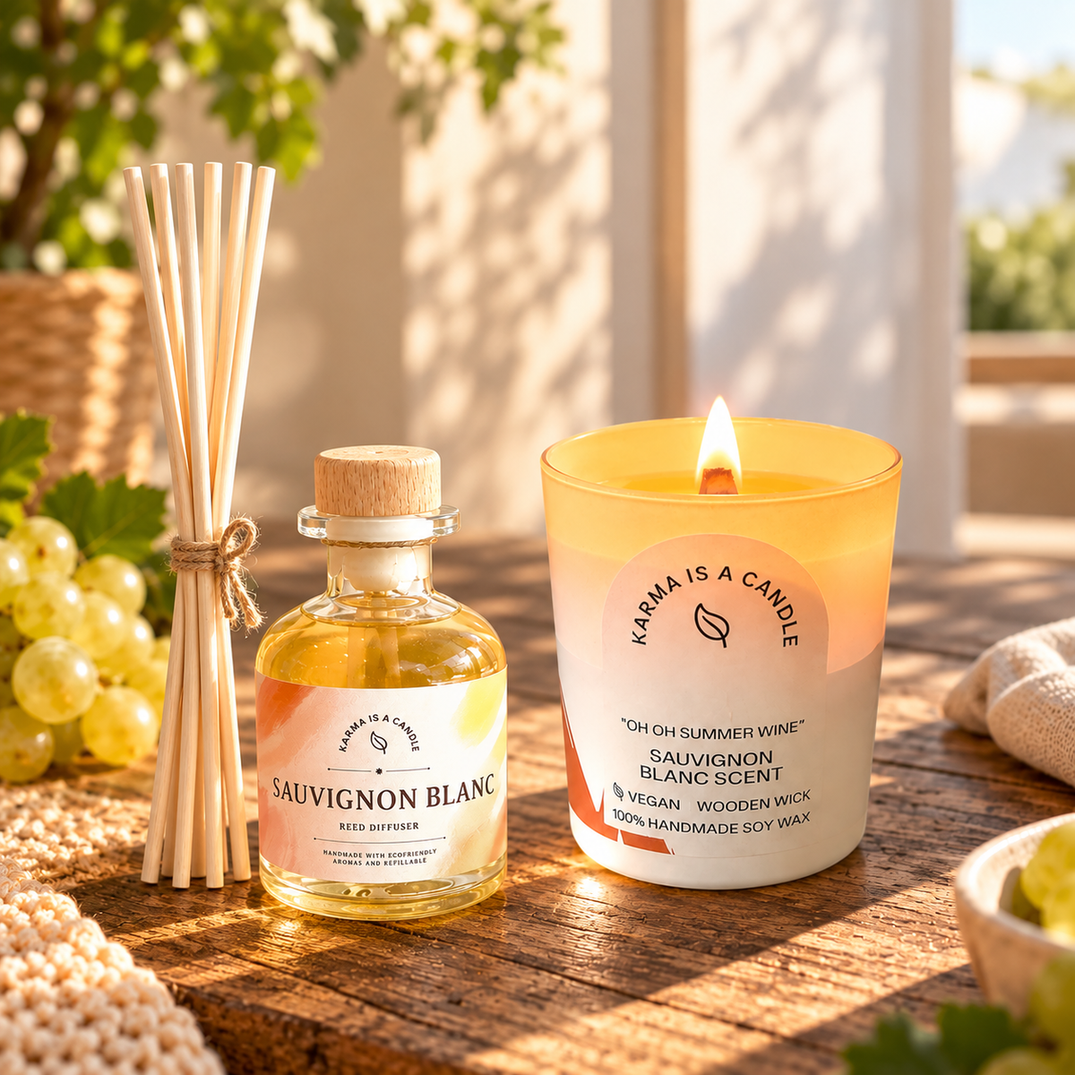 Sauvignon Blanc Music candle Reed Diffuser Set !