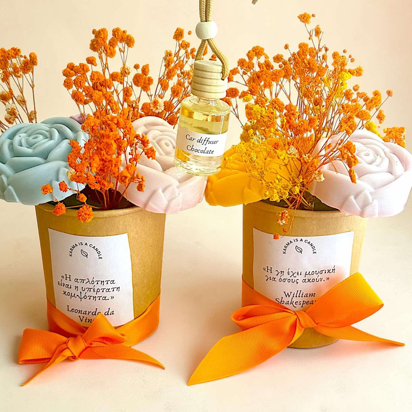 2 Candle Bouquets + 1 Car diffuser