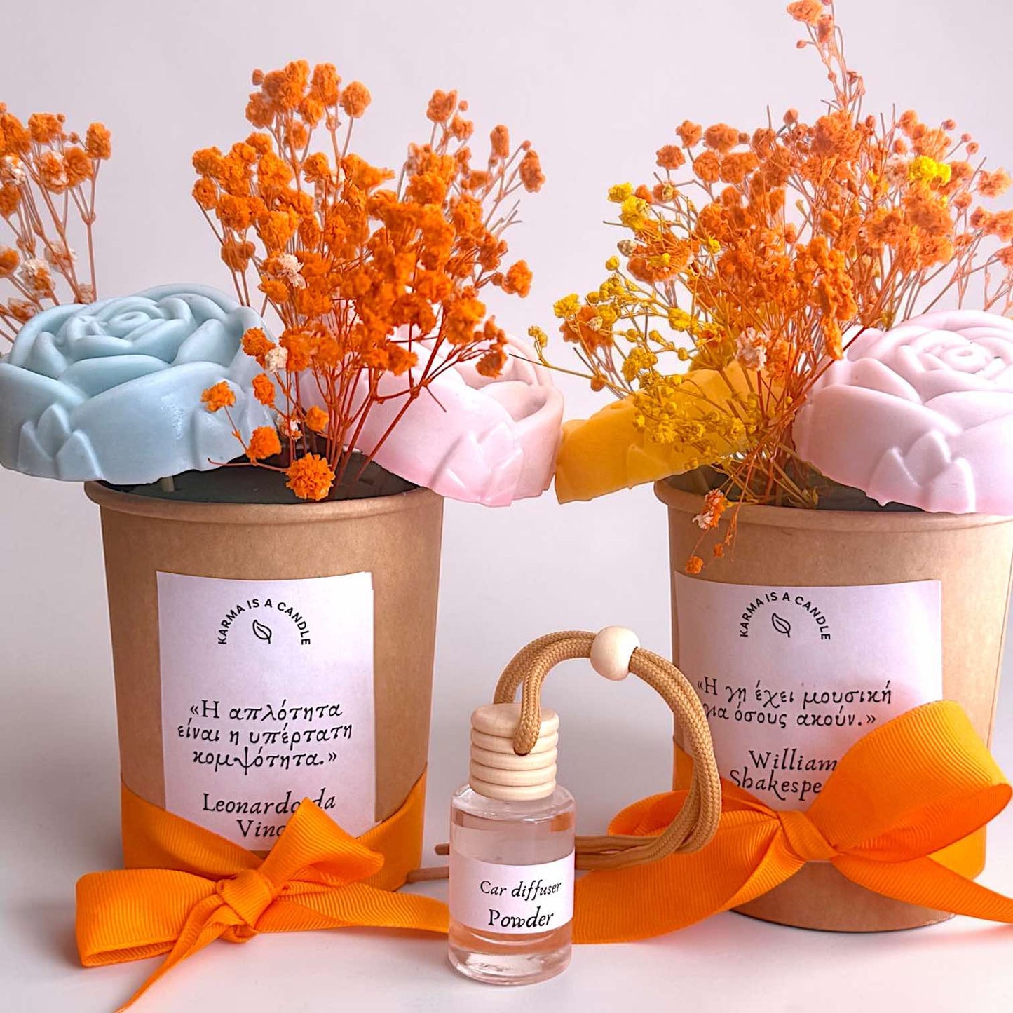 2 Candle Bouquets + 1 Car diffuser