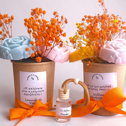 2 Candle Bouquets + 1 Car diffuser