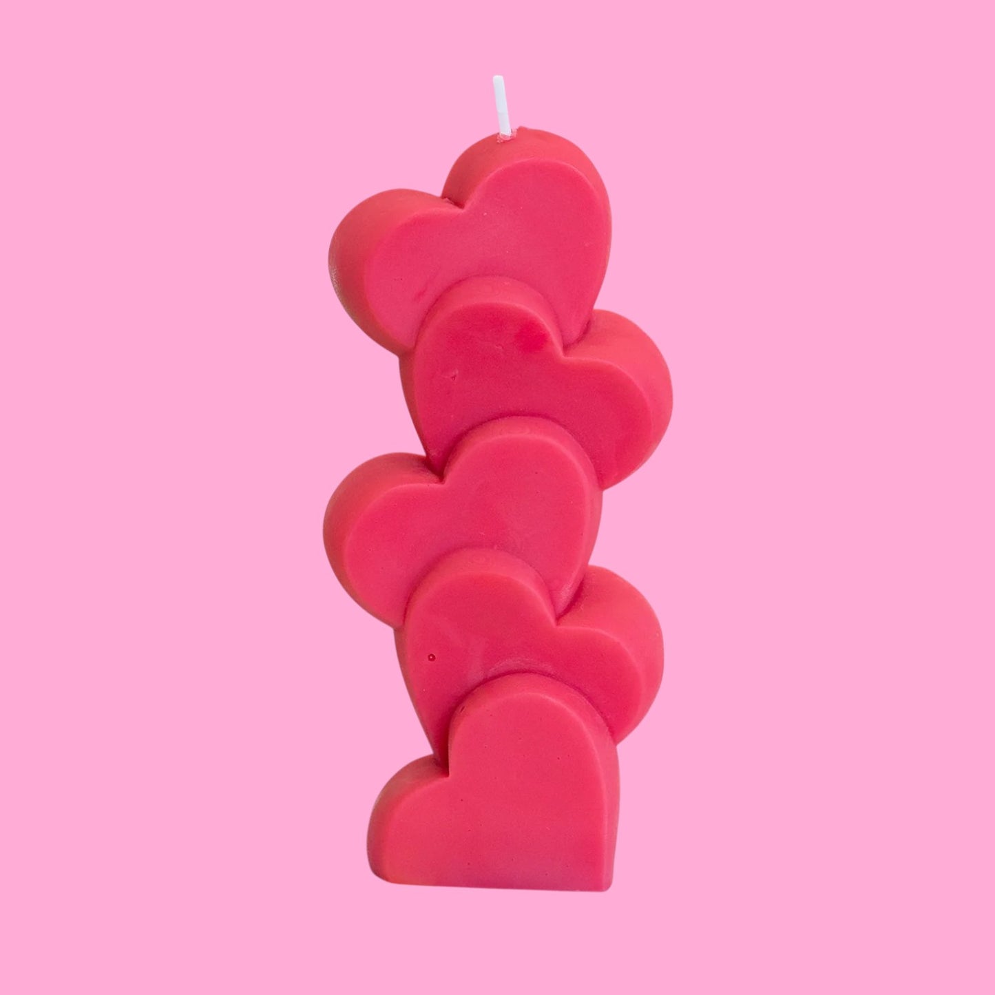 Small candlestick with hearts. Handmade from coconut wax.