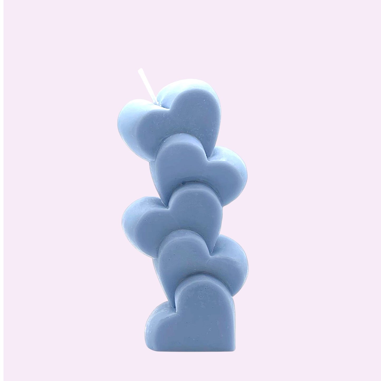 Small candlestick with hearts. Handmade from coconut wax.