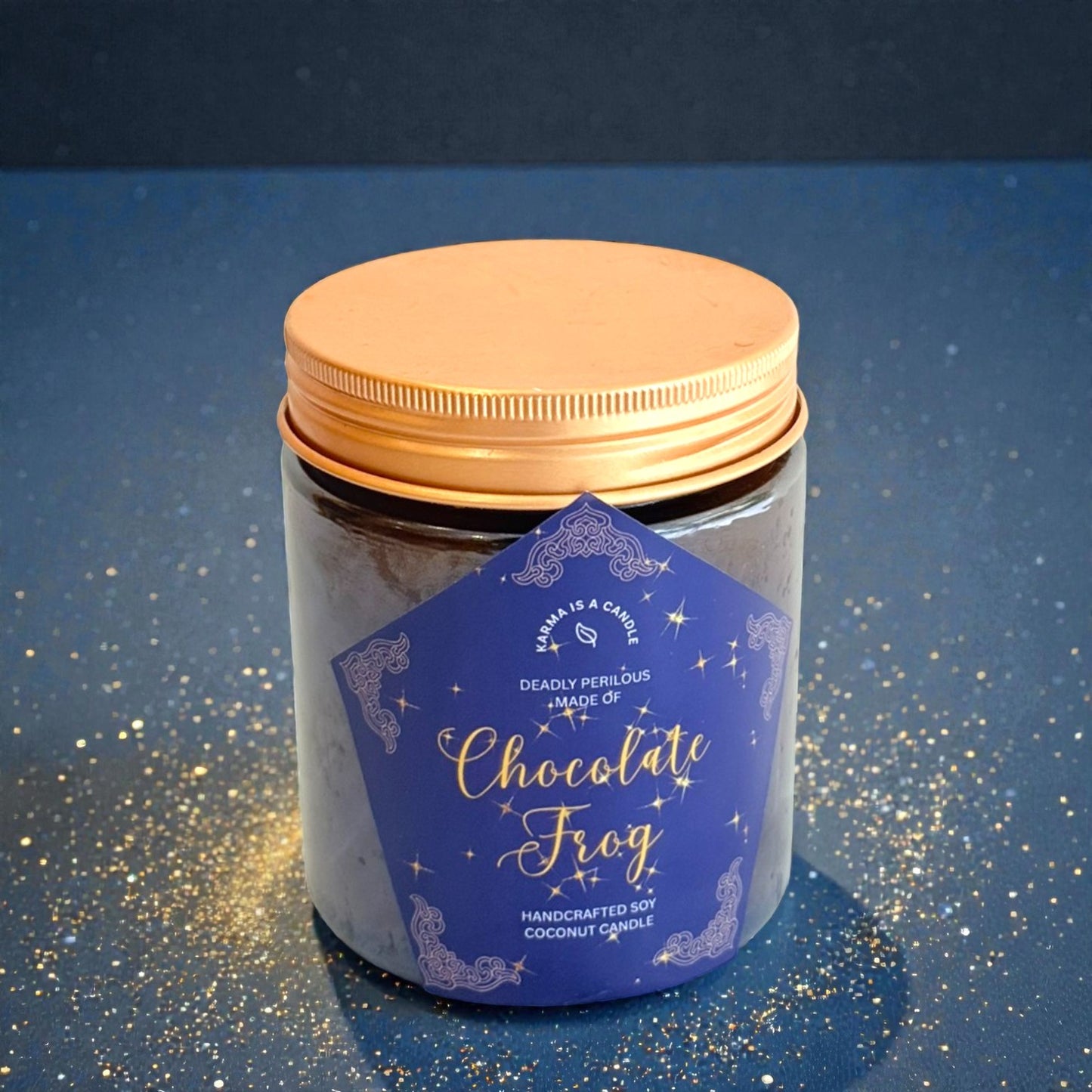 Chocolate frog candle- Χειροποίητο κερί από σόγια και καρύδα με το μαγικό άρωμα σοκολατένιου βατράχου