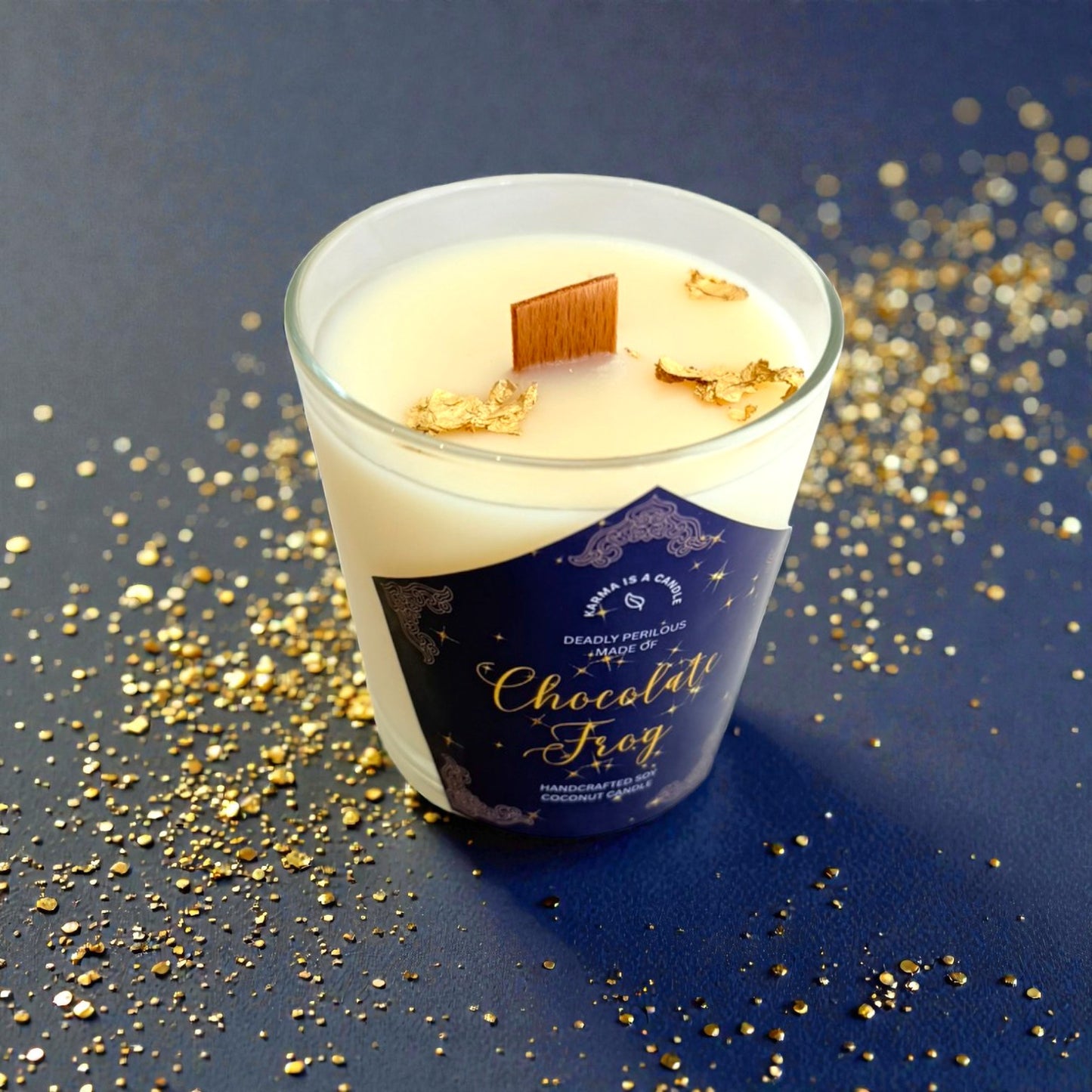 Chocolate frog candle- Χειροποίητο κερί από σόγια και καρύδα με το μαγικό άρωμα σοκολατένιου βατράχου