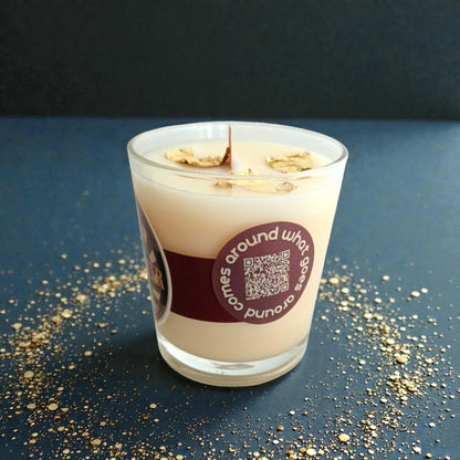 Butterbeer candle - Χειροποιήτο μουσικό κερί από σόγια και καρύδα με άρωμα butterbeer !