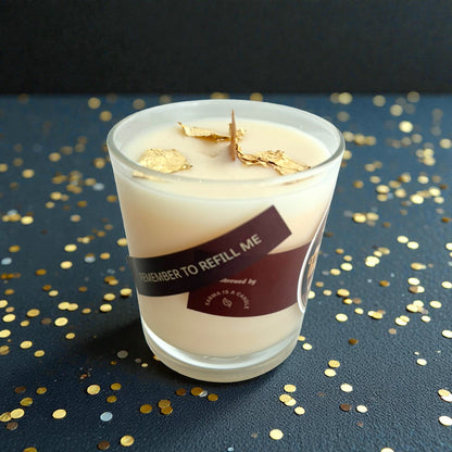 Butterbeer candle - Χειροποιήτο μουσικό κερί από σόγια και καρύδα με άρωμα butterbeer !